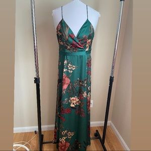 Satin floral dress